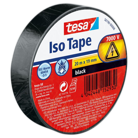 tesa isoleringstejp SPVC, svart, 20 m x 19 mm