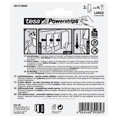 tesa Powerstrips Haken L Eckig Weiß