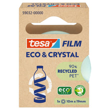 tesafilm Eco & Crystal, transparent, in Hängefaltschachtel, 10 m x 19 mm