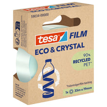 tesafilm Eco & Crystal, transparent, i hängande vikförpackning, 33 m x 19 mm
