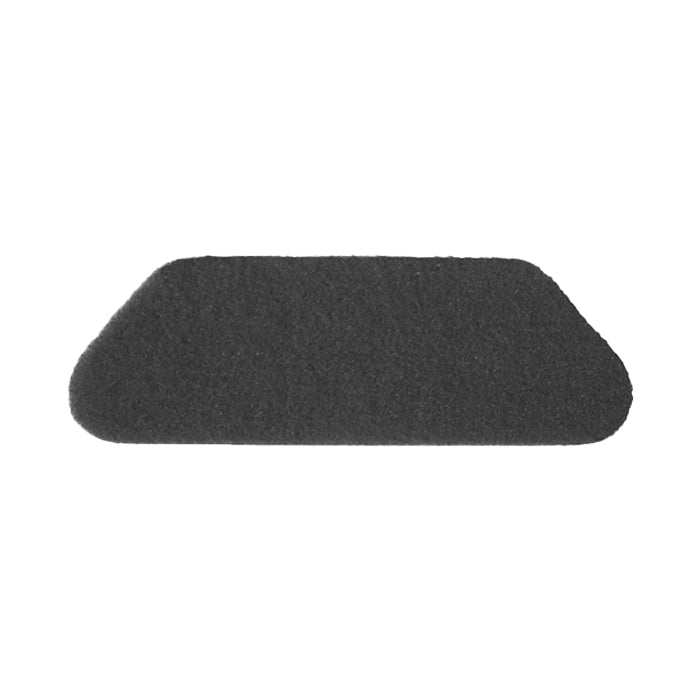 Det TASKI Americo S-Pad 45 x 15 cm svart från Diversey Deutschland är en rektangulär, svart, högaggressiv golvrengöringsdyna för intensiv rengöring av olika golvbeläggningar. Förpackningen innehåller 1 styck. Avbildad på vit bakgrund.