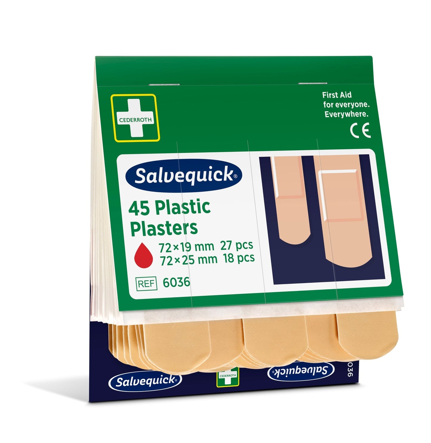 Plastplåster, 45 stycken/påfyllning  | Förpackning (45 stycken)