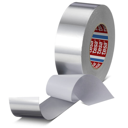 tesa 60672 aluminiumtejp med skyddsfilm, 50 m x 50 mm, matt silver