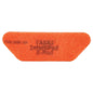 En lysande orange, rektangulär TASKI Intellipad S-Pad rengörings- och poleringspad från Diversey Deutschland GmbH & Co. OHG med avfasade kanter och texten "This side up TASKI IntelliPad S-Pad", oanvänd fotograferad mot vit bakgrund. Förpackning (1 styck).
