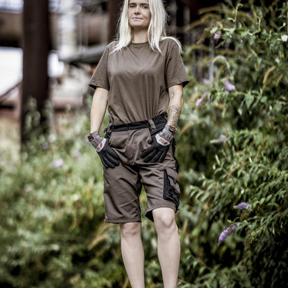 NITRAS MOTION TEX PLUS, arbetsbyxor, kort, brun/svart