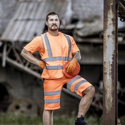 NITRAS synlig väst, neon orange, EN ISO 13688, EN ISO 20471 Polyester: 100% | Förpackning (1 st)