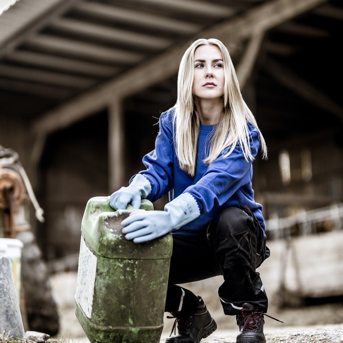 NITRAS BLUE POWER GRIP, kemikalieskyddshandskar, blå