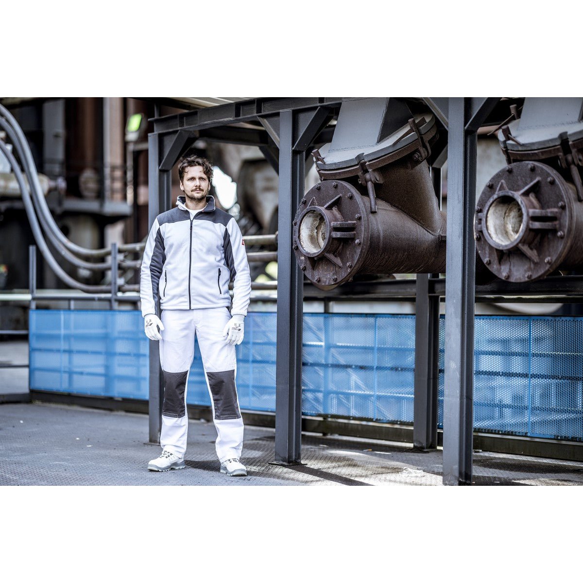 NITRAS MOTION TEX PLUS, fleecejacka, vit/grå