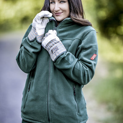 NITRAS SPLIT MASTER, kosplittrade läderhandskar, gröna / röda / gula ränder / grå