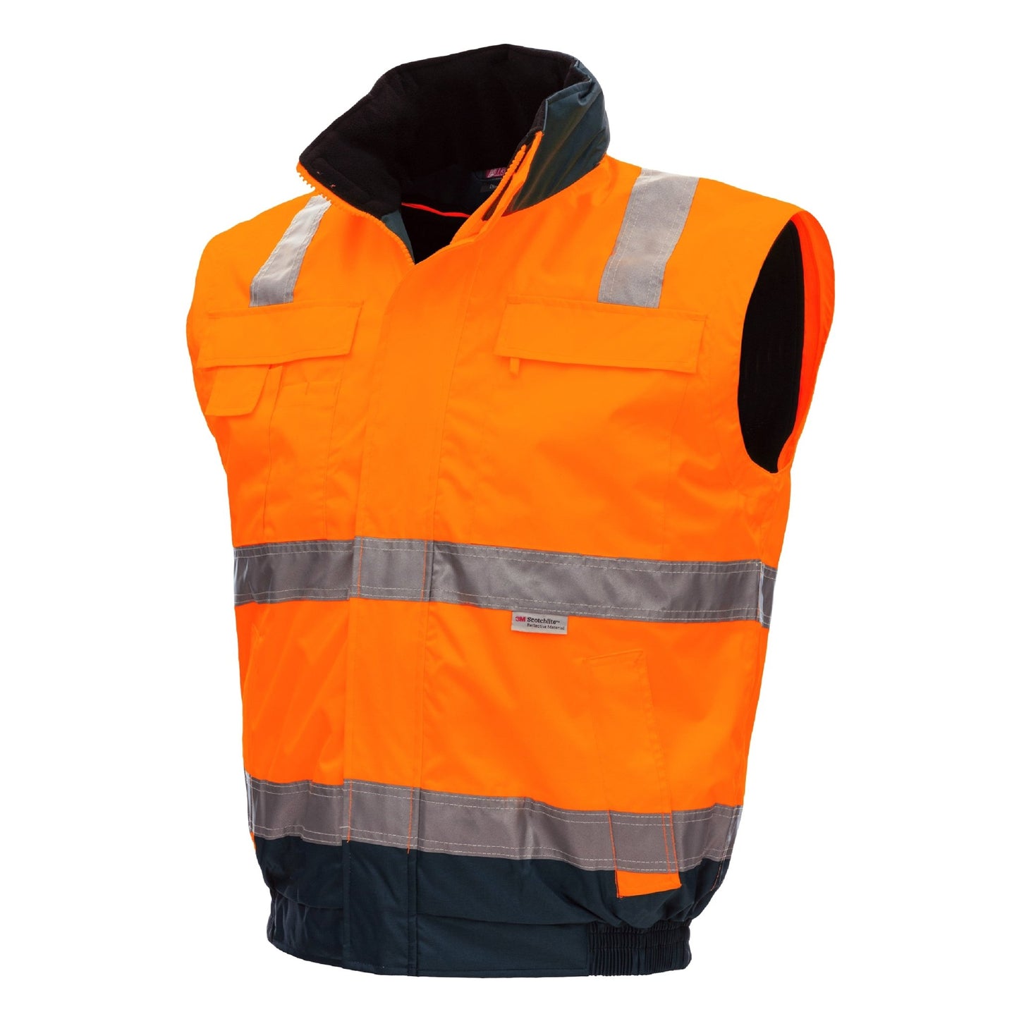 NITRAS MOTION TEX VIZ PLUS, pilotjacka med hög synlighet, neon orange/marinblå