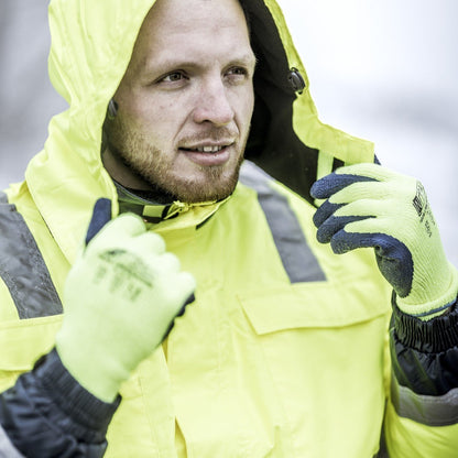 NITRAS avtagbar vinterhuva, neongul, OEKO-TEX polyester: 100% | Förpackning (1 st)
