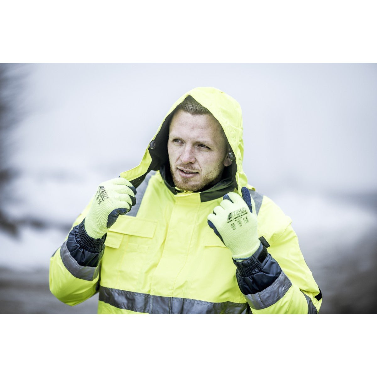 NITRAS WINTER BLOCKER, vinterhandskar, neongul/blå