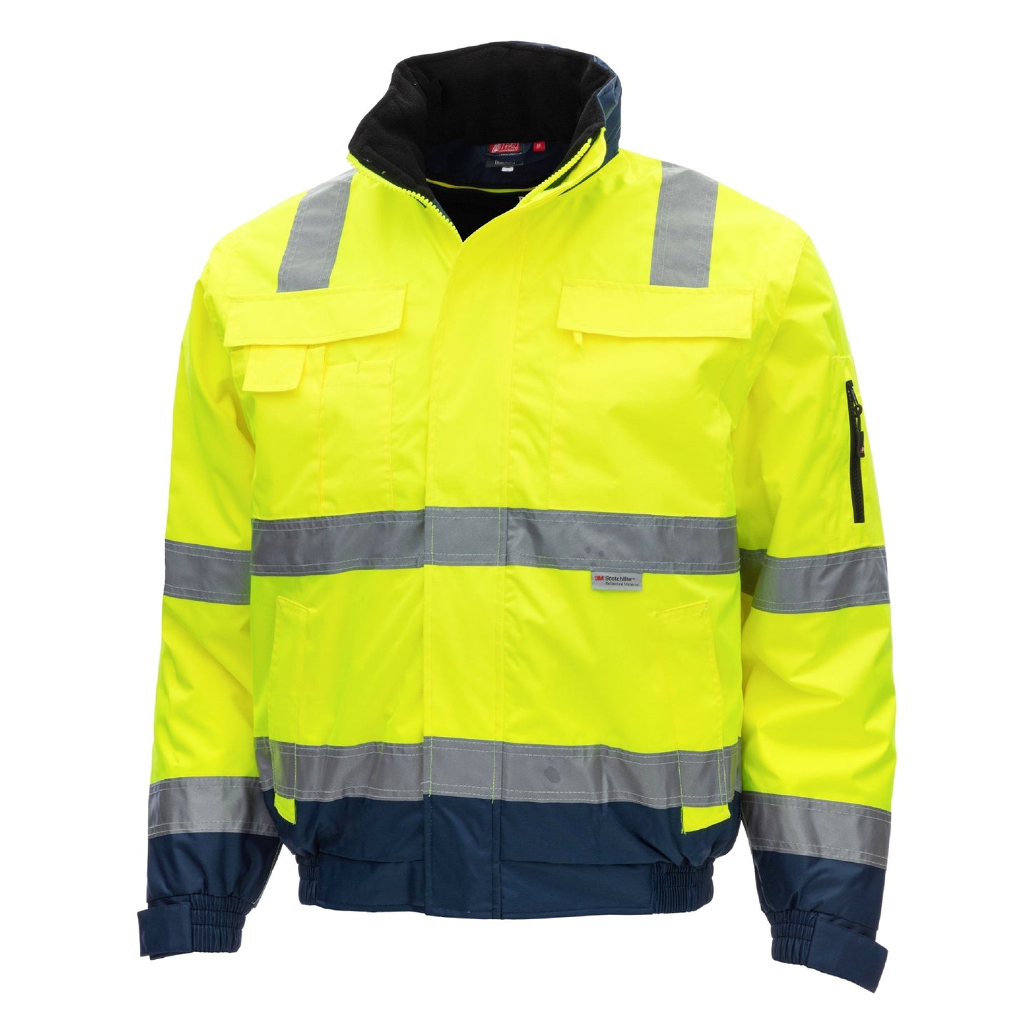 NITRAS MOTION TEX VIZ PLUS, pilotjacka med hög synlighet, neongul/marinblå