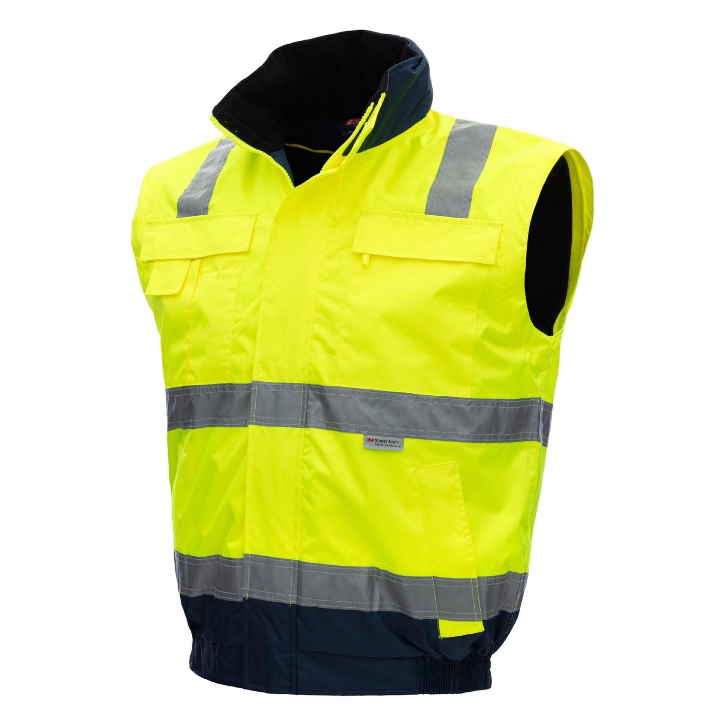 NITRAS MOTION TEX VIZ PLUS, pilotjacka med hög synlighet, neongul/marinblå