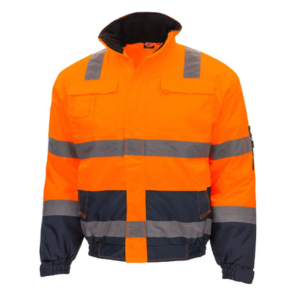 NITRAS MOTION TEX VIZ, pilotjacka med hög synlighet, neon orange/marinblå