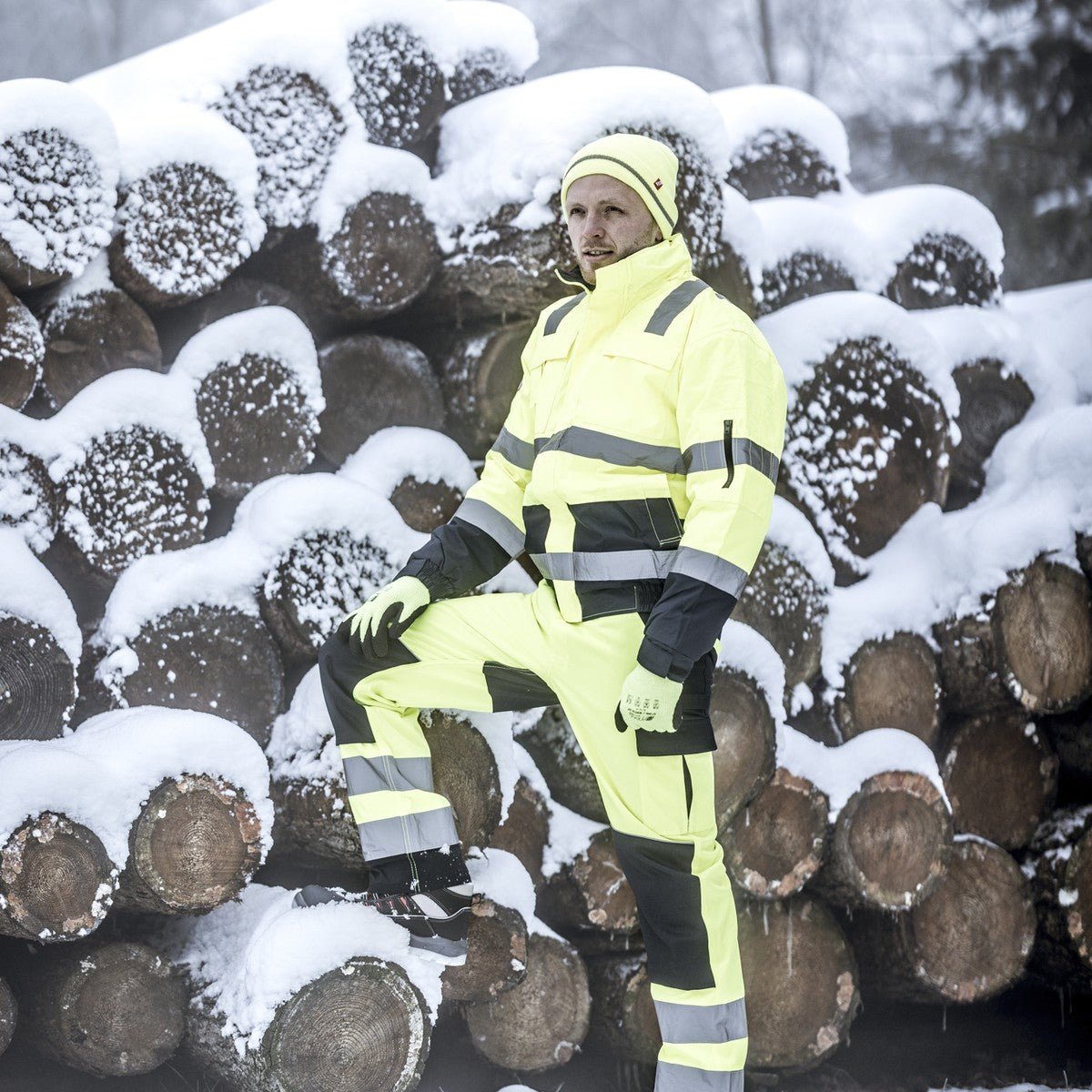 NITRAS MOTION TEX VIZ, pilotjacka med hög synlighet, neongul/marinblå