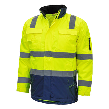 NITRAS MOTION TEX VIZ, synlig parkas, neongul/marinblå