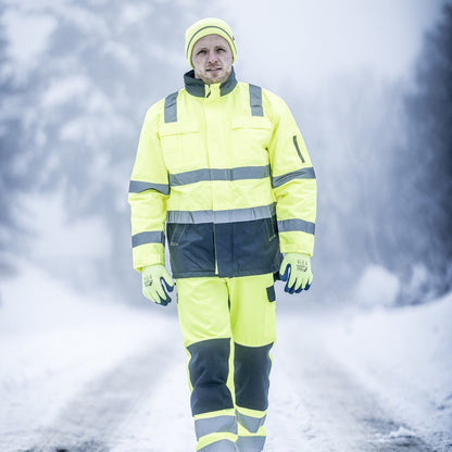 NITRAS MOTION TEX VIZ, synlig parkas, neongul/marinblå