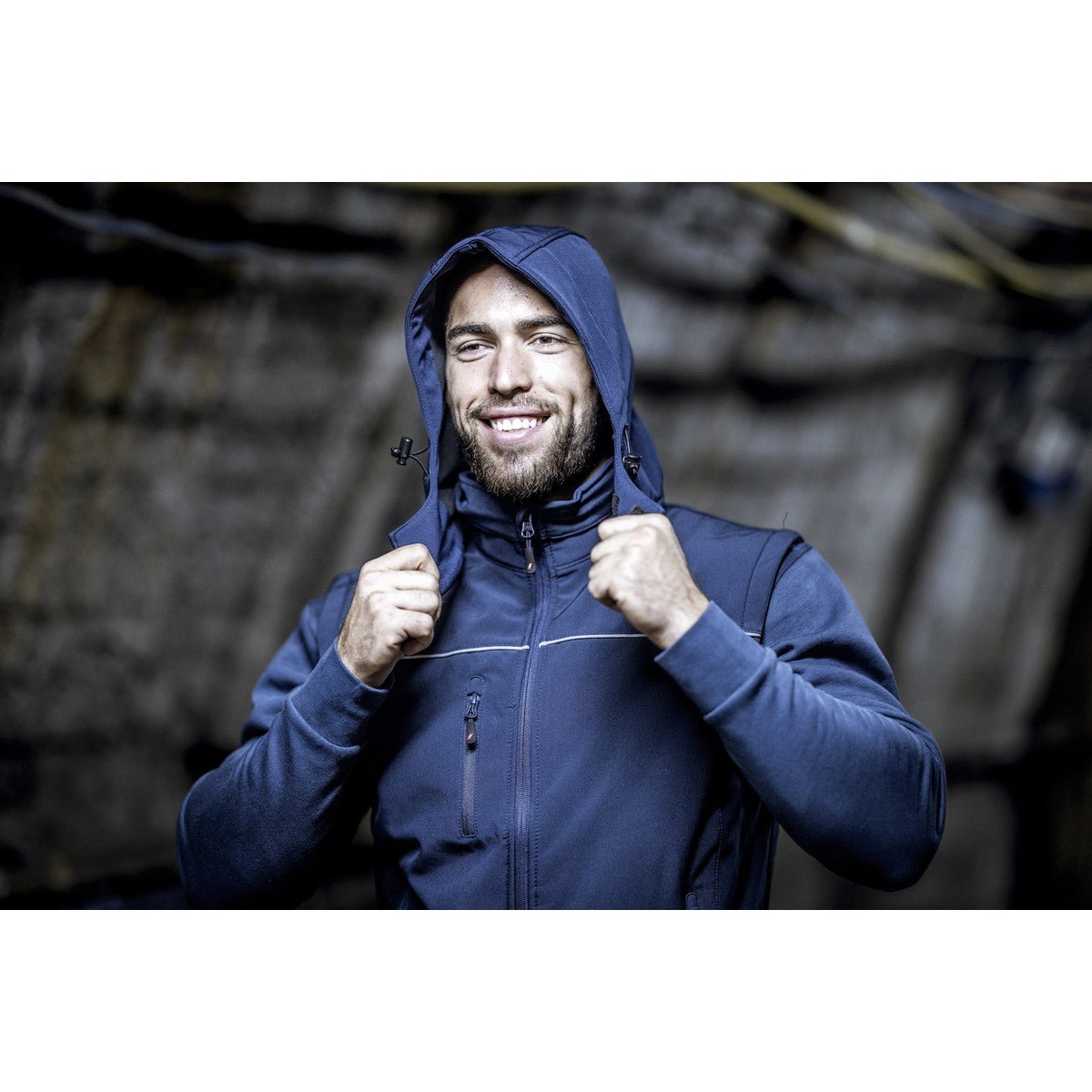 NITRAS avtagbar huva, marinblå, OEKO-TEX polyester: 94%; Elastan: 6 % | Förpackning (1 st)