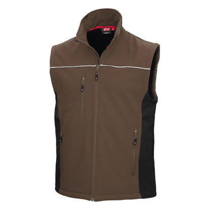 NITRAS MOTION TEX LIGHT, softshellväst, brun/svart