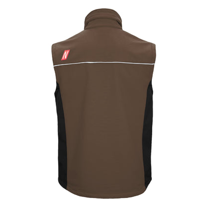 NITRAS MOTION TEX LIGHT, softshellväst, brun/svart