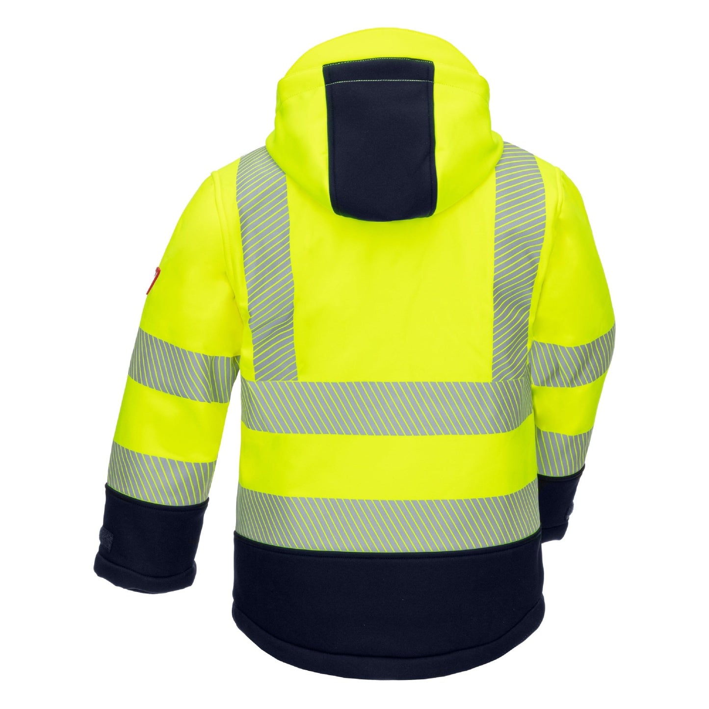 NITRAS MOTION TEX VIZ PLUS KIDS, vinterjacka med hög synlighet, neongul/marinblå
