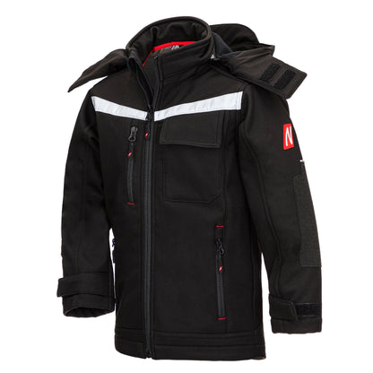 NITRAS MOTION TEX KIDS, softshelljacka, svart
