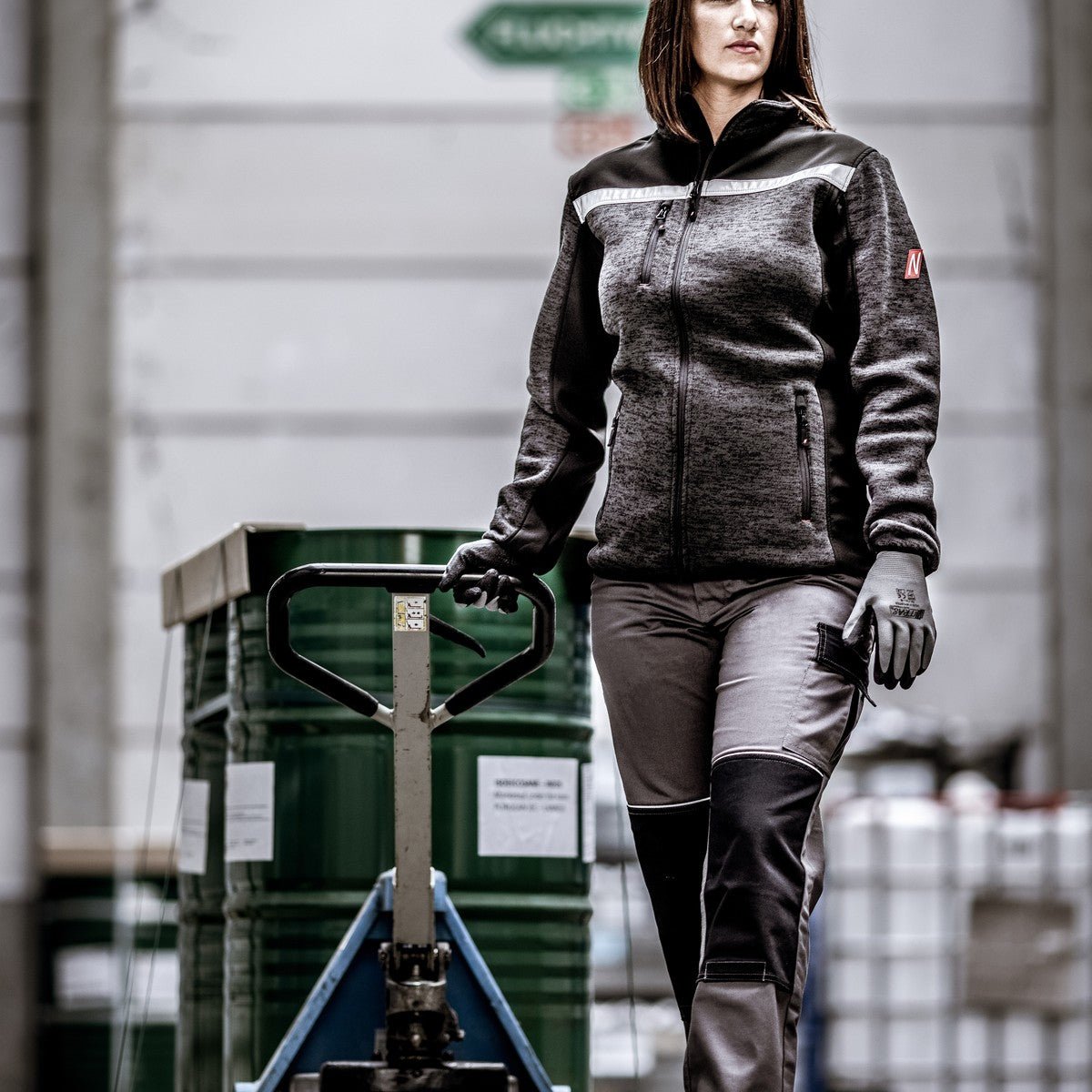 NITRAS MOTION TEX PLUS, stickad softshelljacka, svart