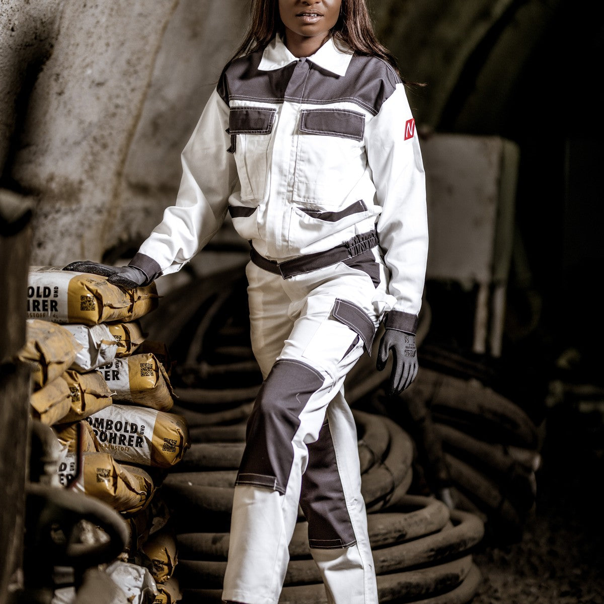 NITRAS MOTION TEX LIGHT, arbetsjacka, vit/grå