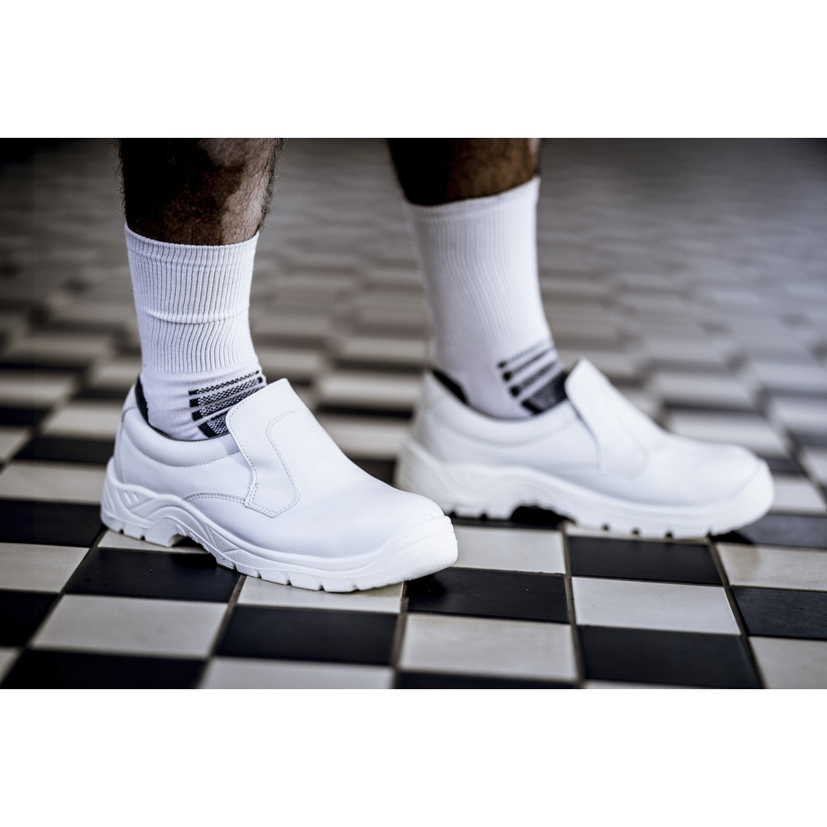 NITRAS CLEAN STEP SL, S2 säkerhetstofflor, vit