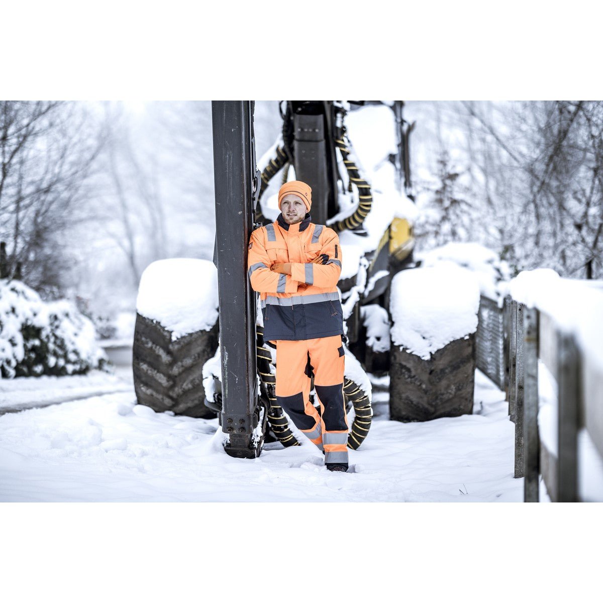 NITRAS MOTION TEX VIZ, synlig parkas, neon orange/marinblå