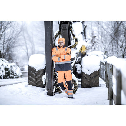 NITRAS MOTION TEX VIZ, synlig parkas, neon orange/marinblå