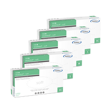 MaiMed-mjuka latexundersökningshandskar, osterila, pulveriserade, 100 st/kartong