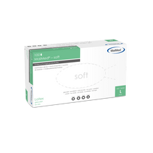 MaiMed-mjuka latexundersökningshandskar, osterila, pulveriserade, 100 st/kartong