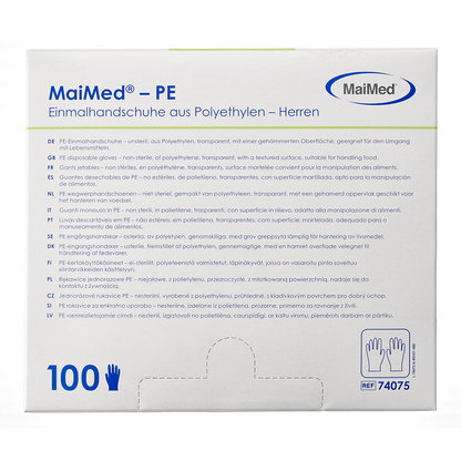 MaiMed-PE engångshandskar av PE, icke-sterila, 100 st/kartong