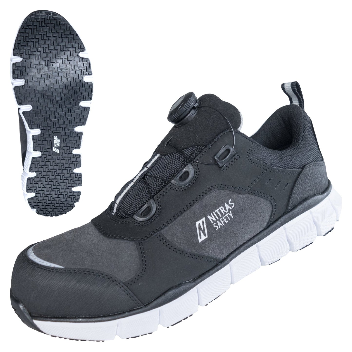 NITRAS SONIC STEP FIT, S3S FO HRO SC SR låga säkerhetsskor, grå/svart
