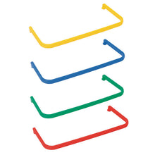 Der TASKI Eimerbügel farbcodiert von Diversey Deutschland GmbH & Co. OHG, passend zu 7- und 12-Liter-Eimern (7517242, 7517299), zeigt sich in den Farben gelb, blau, grün und rot mit einer gebogenen rechteckigen Form und abgerundeten Ecken. Packung: 1 Stück.