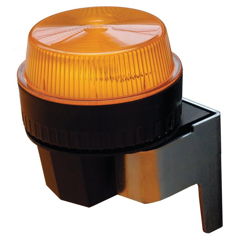 En närbild av Diversey Blitzlichtset swingo 4000/5000, ett räfflat, gult varningsljus med svart sockel och fäste för TASKI swingo 4000/5000 maskiner - perfekt för professionella rengöringsuppgifter.