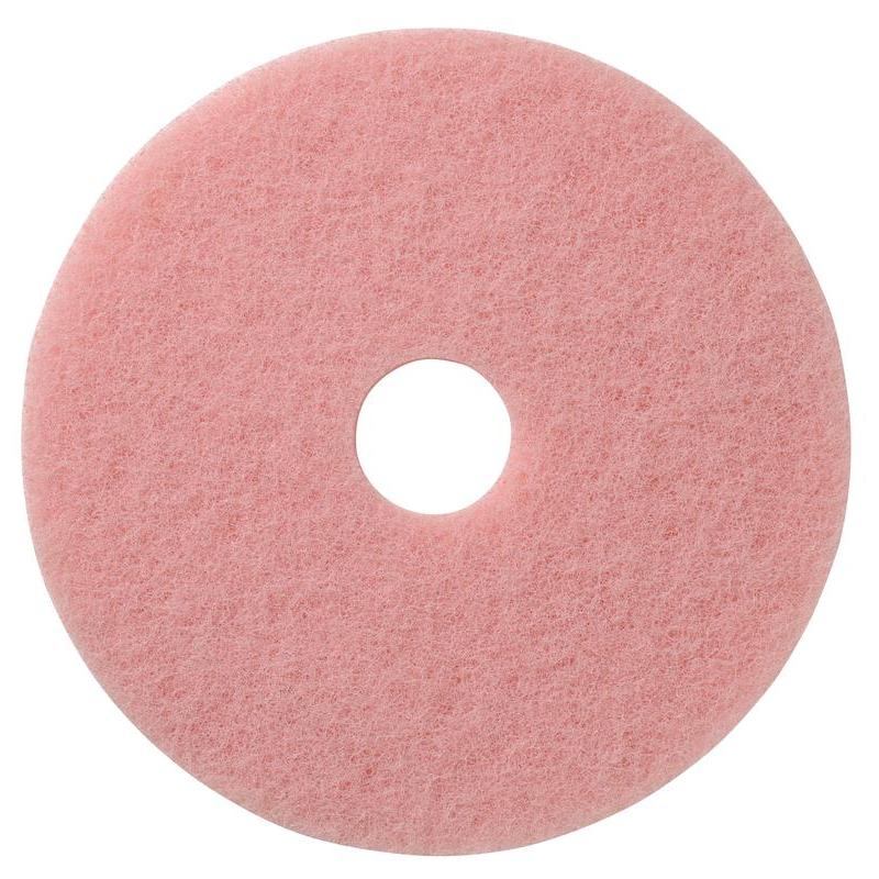 TASKI Americo Remover Pad Kombipad för rengöring och polering från Diversey Deutschland GmbH & Co. OHG är en rund, platt, rosa pad med ett mitt hål - perfekt för rengörings- och poleringsarbete.