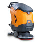 Den TASKI ULTIMAXX 1900 SD50 Economy från Diversey Deutschland är en orange-grå skurmaskin med en 42L tank, 50cm enkel skiva, handtag, bakhjul och synlig Taski-märkning. Utan drift; idealisk för effektiv rengöring.