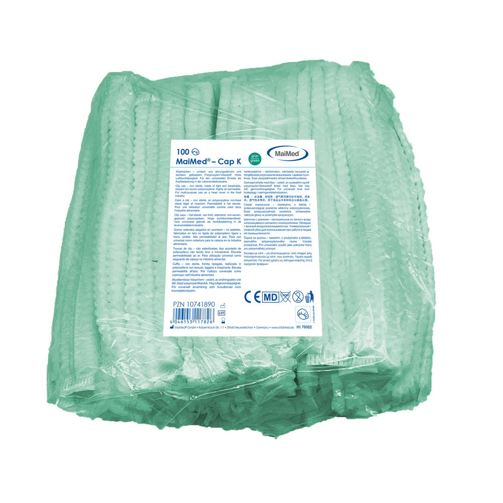 MaiMed-Cap K, clip cap av PP, 100 st/påse