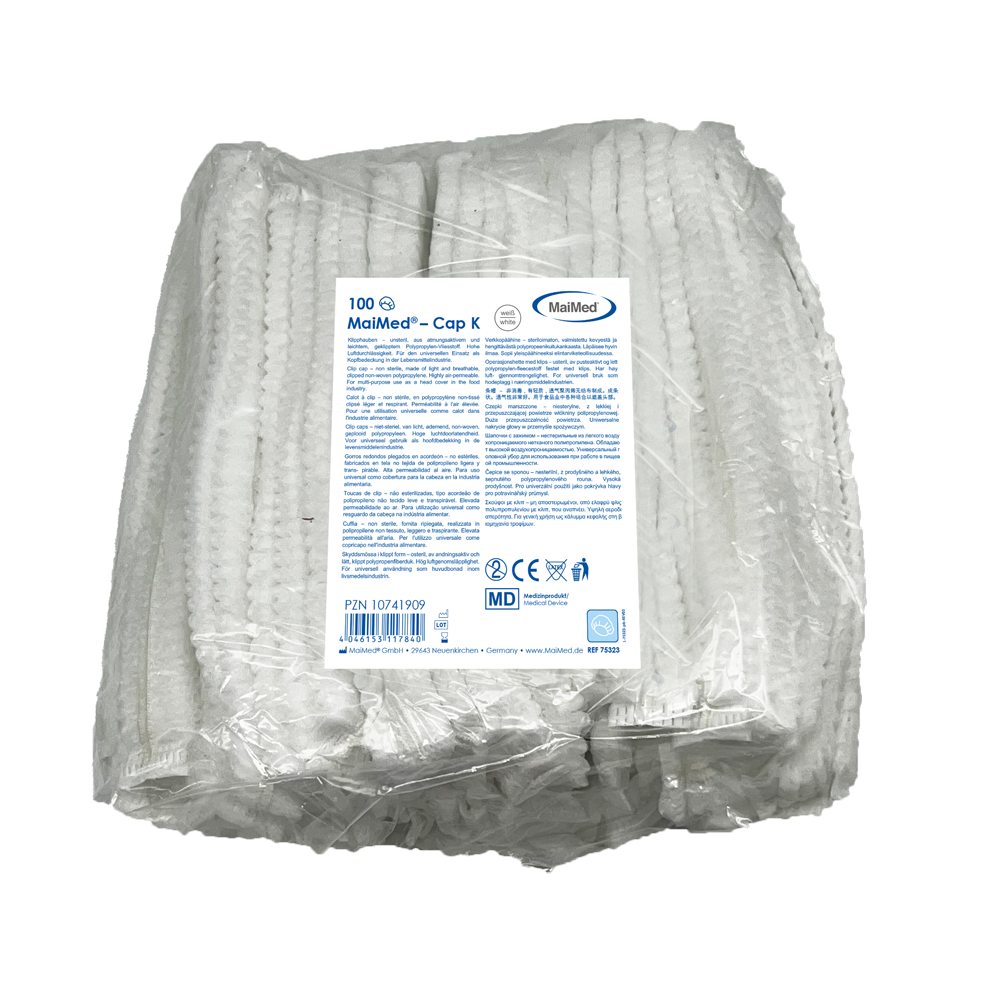 MaiMed-Cap K, clip cap av PP, 100 st/påse