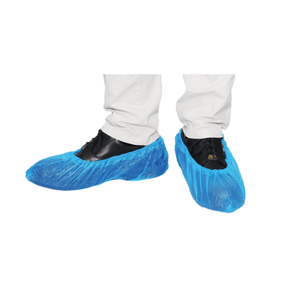 MaiMed-Cover CPE skoöverdrag Engångsskoöverdrag av CPE, blå, 100 st/förp. | Förpackning (100 stycken)