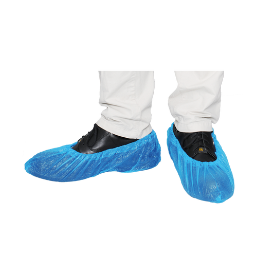 MaiMed-Cover CPE skoöverdrag Engångsskoöverdrag av CPE, blå, 100 st/förp. | Förpackning (100 stycken)