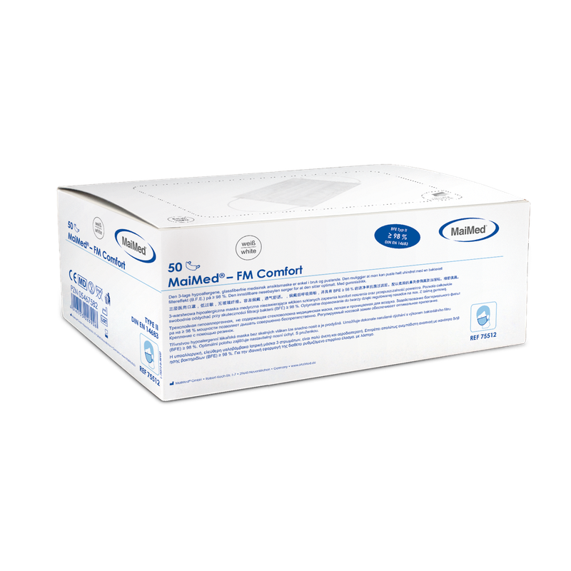 MaiMed-FM Comfort kirurgisk mask, icke-steril, 3-lagers, 50 st/kartong