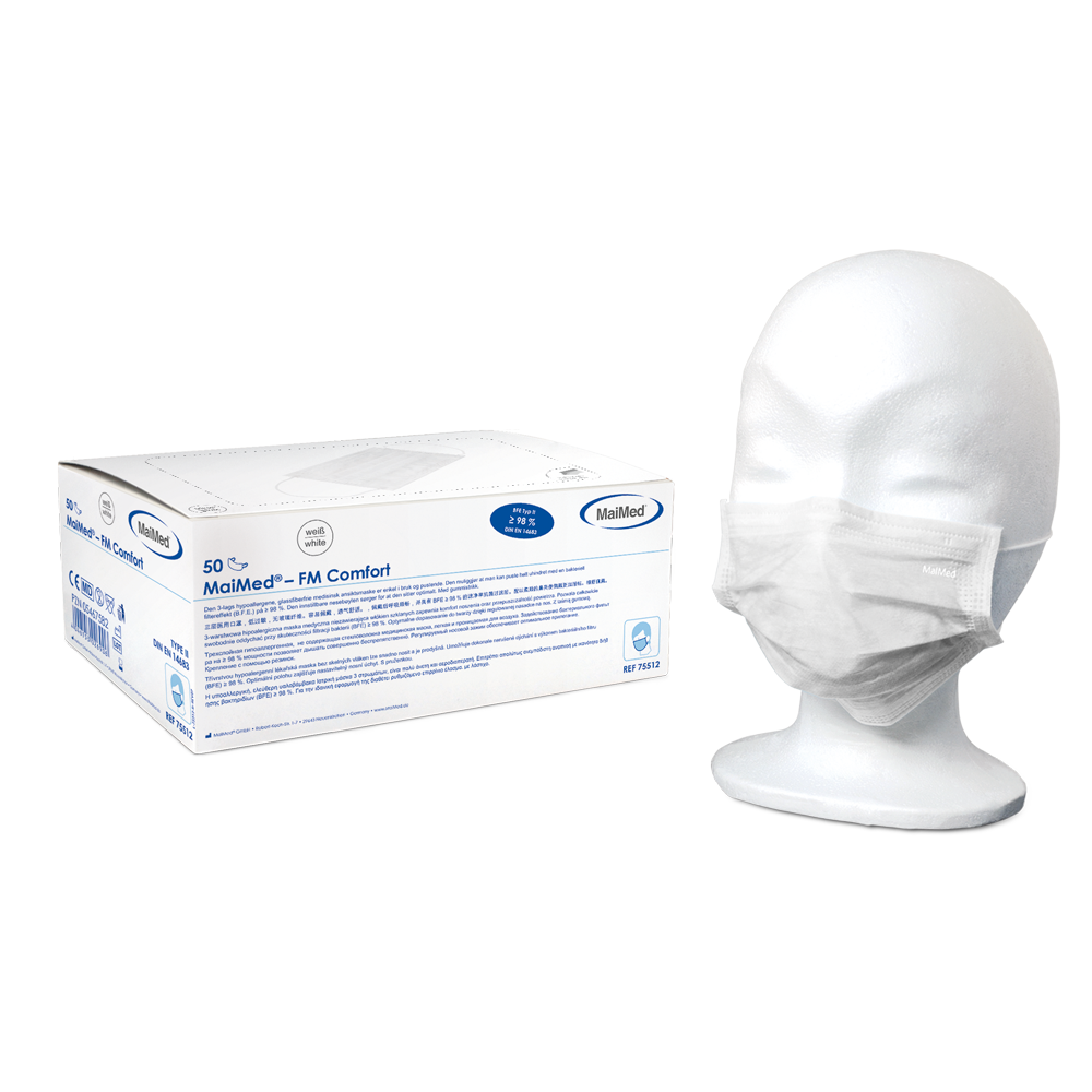 MaiMed-FM Comfort kirurgisk mask, icke-steril, 3-lagers, 50 st/kartong