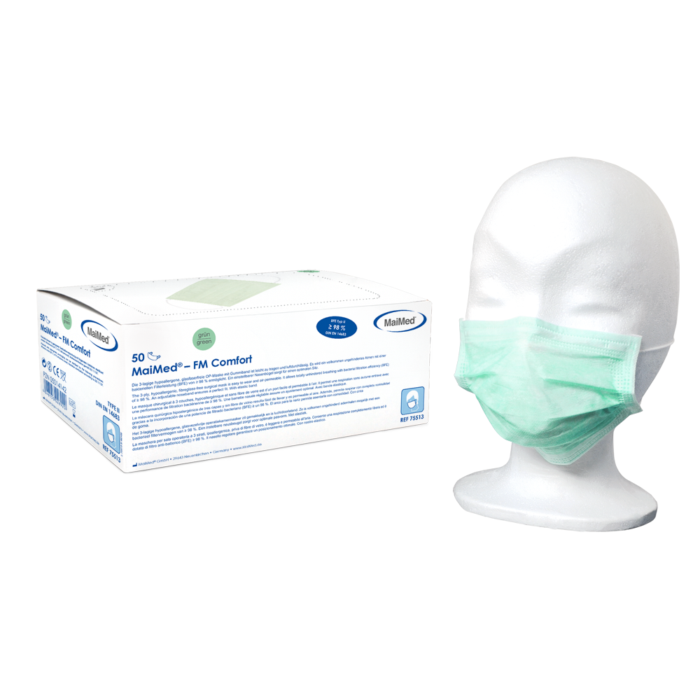 MaiMed-FM Comfort kirurgisk mask, icke-steril, 3-lagers, 50 st/kartong