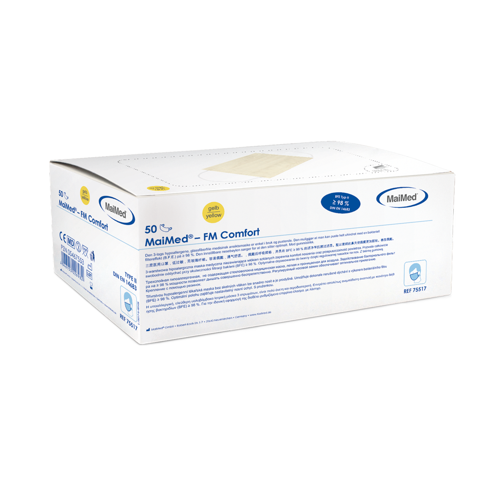 MaiMed-FM Comfort kirurgisk mask, icke-steril, 3-lagers, 50 st/kartong