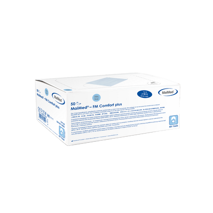 MaiMed-FM C plus., mask, unst. med kirurgisk gummimask, icke-steril, 3-lagers, blå, 50 st./kartong | Box (50 stycken)