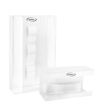 MaiMed vägghållare för handskfack med fjäder av akryl - mått: 246x106x135mm - förpackning om 1 | Förpackning (1 st)